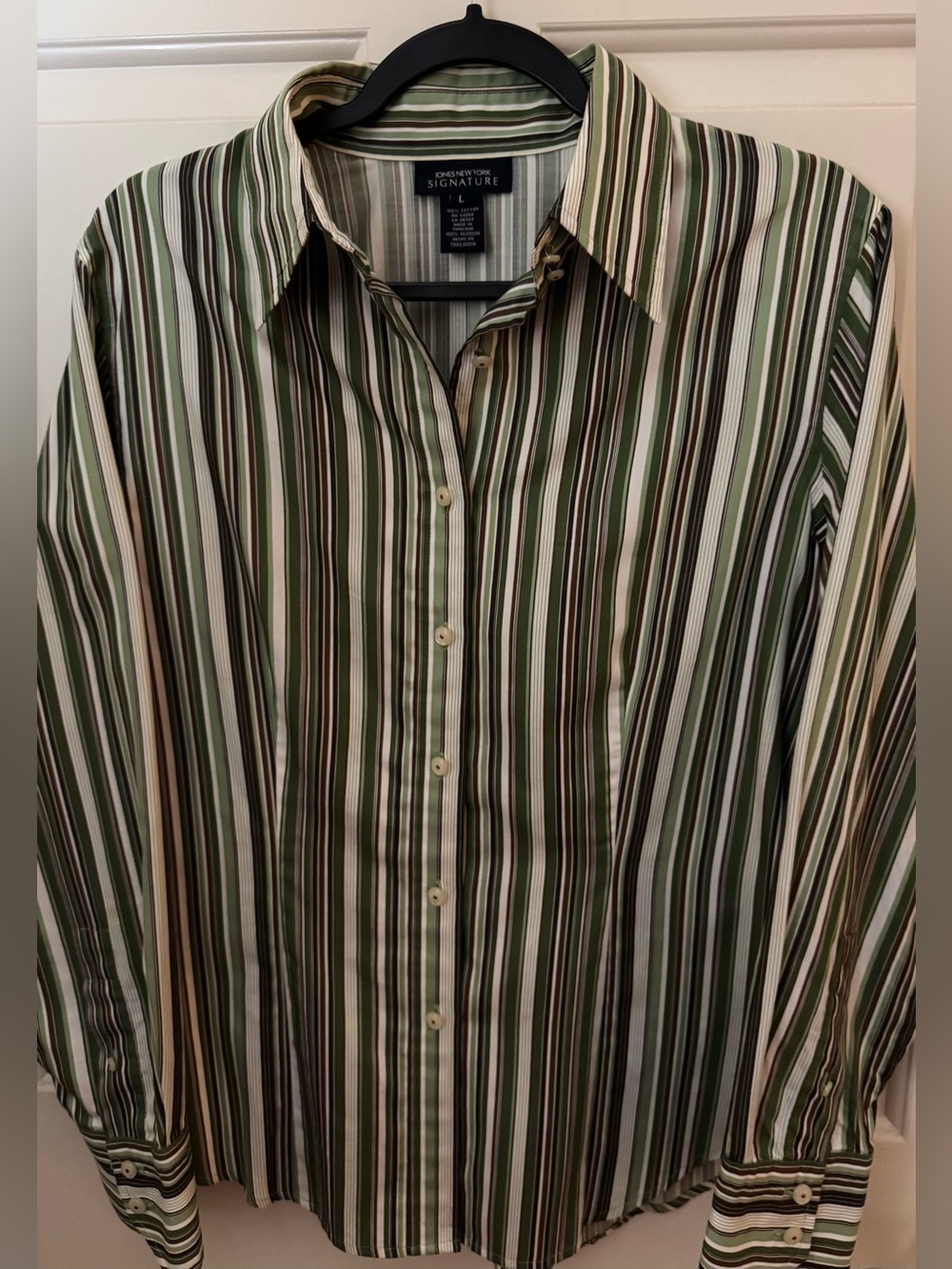 Jones New York Signature Shirt 100% Cotton Woman’s Shirt Size Large - Picture 5 of 12